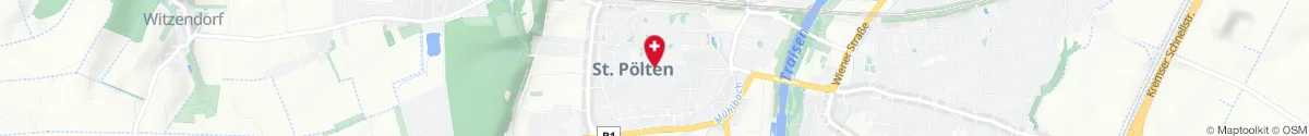 Kartendarstellung des Standorts für Apotheke Zum goldenen Löwen in 3100 Sankt Pölten